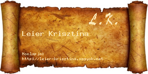 Leier Krisztina névjegykártya